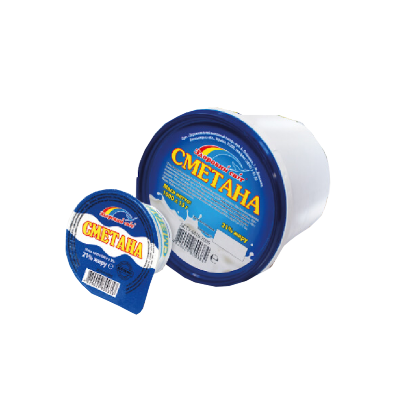 Сметана ЗДОРОВИЙ СВІТ 20%, 1000г, відро пластикове